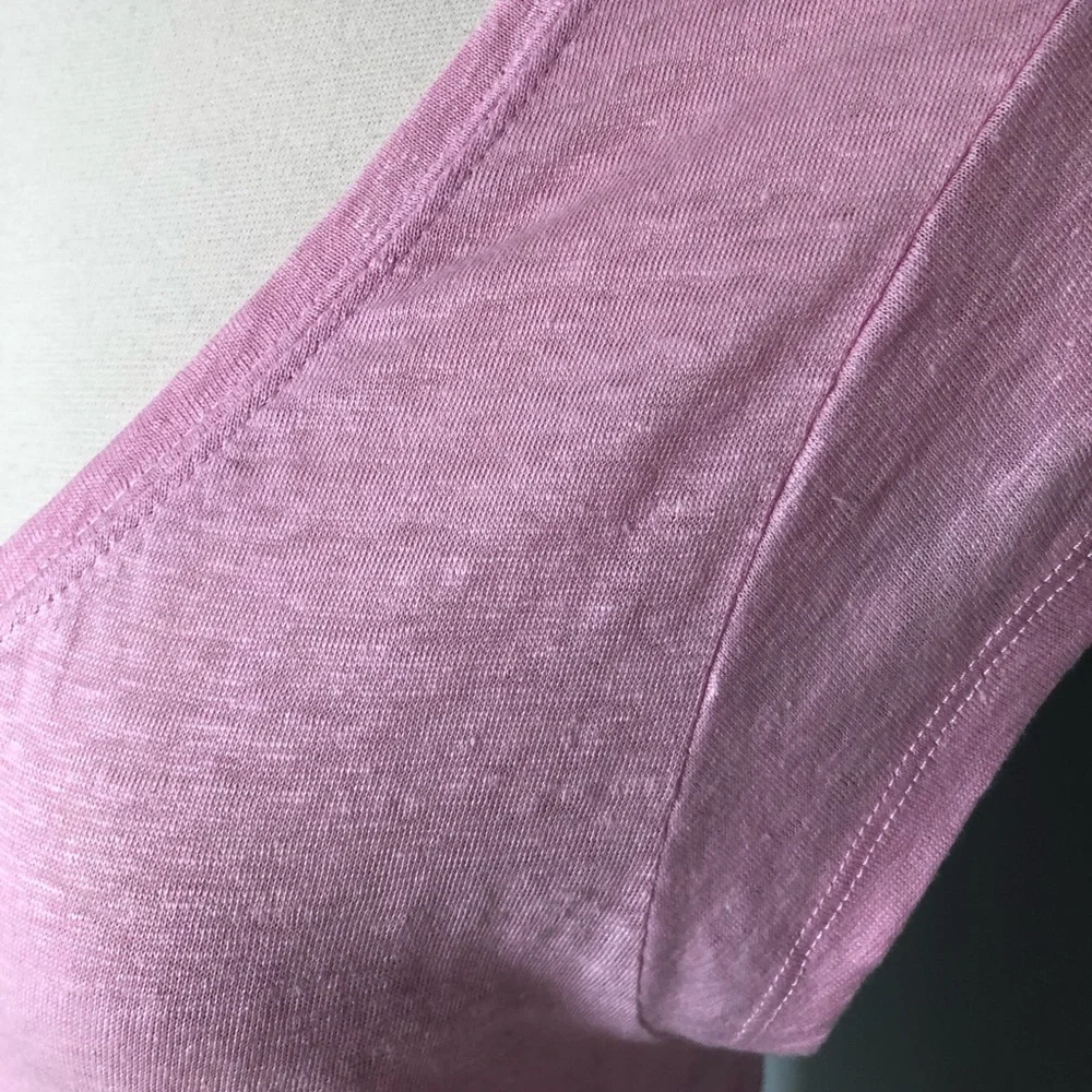 NWT Express Pink V-Neck Linen Tank T-Shirt - Picture 5 of 16